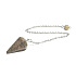Rhodonite pendulum natural stone 2,5 cm + 18 cm chain with bead, stone of forgiveness