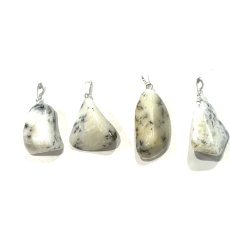 Opal dendritic Trommel pendant natural stone M, approx. 2,5 cm, lucky stone