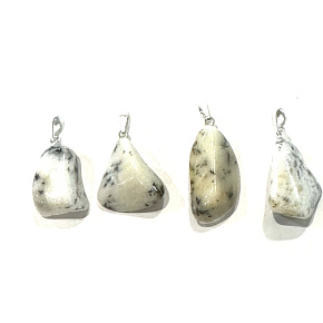 Opal dendritic Trommel pendant natural stone M, approx. 2,5 cm, lucky stone