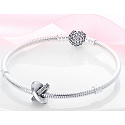 Sterling silver 925 Infinity bead bracelet symbol