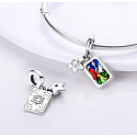 Sterling silver 925 Tarot card and star charm! 2in1 bracelet pendant symbol