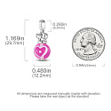 Sterling silver 925 Kiss, love, heart, bracelet pendant