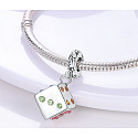 Charm Hrací kostka - kostky jsou vrženy, přívěsek na náramek symbol
