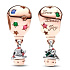 Charm Sterling silver 925 Two-tone Santa Claus in hot air balloon, bead on Christmas bracelet