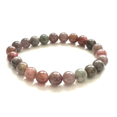 Spinel bracelet elastic natural stone, ball 8 mm /16 - 17 cm, good luck-good mood
