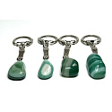 Agate green keychain pendant natural stone approx. 10 cm 1 piece, symbolizes the element earth