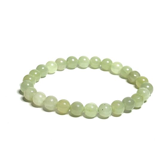 Serpentine bracelet elastic natural stone, bead 8 mm / 16-17 cm, healing stone