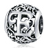 Sterling silver 925 Magic alphabet letter E with flowers, bead for bracelet