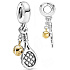 Sterling silver 925 Tennis racket and ball, 2in1 sport bracelet pendant