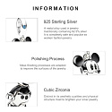 Charm Sterling silver 925 Disney Mickey Mouse, movie bracelet pendant