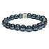 Lava blue plated with royal mantra Om, bracelet elastic natural stone, ball 8 mm / 16-17 cm, born of the four elements