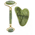 Jade Gua Sha 5 x 8 cm + massage roller 14 x 5,5 cm reduces wrinkles, swelling, improves skin elasticity, set without packaging
