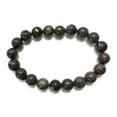 Opal black bracelet elastic natural stone, ball 9 - 9,8 mm / 16 - 17 cm, lucky stone