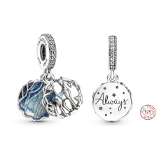 Sterling silver 925 Harry Potter - Snape's patron in the form of a rope, 2in1 pendant bracelet