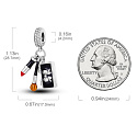 Charm Sterling silver 925 Chic style - lipstick, painting, brush 3in1, bracelet pendant interests