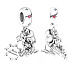 Charm Sterling silver 925 Disney Bambi and Dupik, 2in1 pendant for bracelet Christmas