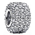 Charm Sterling silver 925 Sparkle charm with clear cubic zirconia, peacock bead on bracelet symbol