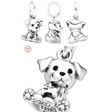 Charm Sterling Silver 925 Dog - Labrador Puppy, Animal Bracelet Pendant