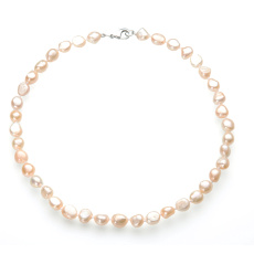 Pearl apricot river irregular necklace natural, 47 cm, symbol of femininity, brings admiration