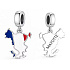 Charm Mayotte France flag – map and souvenir of an exotic island in the Indian Ocean | Travel bracelet pendant