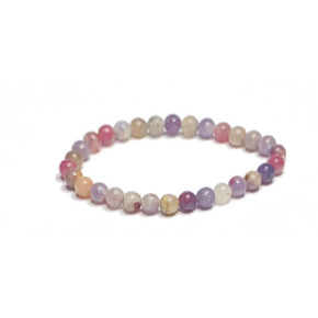 Tourmaline pink bracelet elastic natural stone, ball 6 mm / 16-17 cm, guardian of good mood