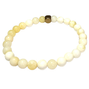 Ivory elastic bracelet made of natural ivory, ball 6 mm / 16 - 17 cm