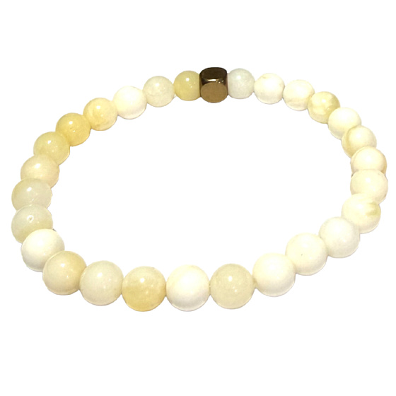 Ivory elastic bracelet made of natural ivory, ball 6 mm / 16 - 17 cm