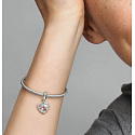 Sterling silver 925 Disney Winnie the Pooh and Piglet - It's not what we have, but who we have, 2in1 heart pendant for bracelet