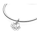 Sterling silver 925 Pawprints on my heart, 2in1 heart pendant on pet bracelet