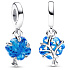 Sterling silver 925 Tree of Life blue glass Murano, nature bracelet pendant