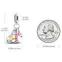 Charm Sterling silver 925 Luminous - Roller skates with violin key, pendant on bracelet sport