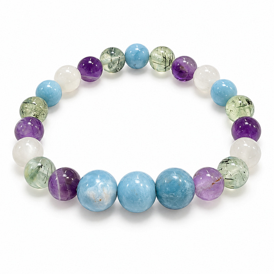 Bracelet with a story – I'm thinking of you, natural minerals, 8 mm bead / wrist 14–15 cm