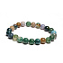 Agate Indian bracelet elastic natural stone, ball 8 mm / 16 - 17 cm, symbolizes the element of earth