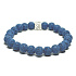 Lava dark blue with royal mantra Om, bracelet elastic natural stone, ball 8 mm / 16-17 cm, born of the four elements