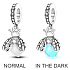 Sterling silver 925 Luminous - Firefly glows in the dark, changing colors, pendant on bracelet symbol