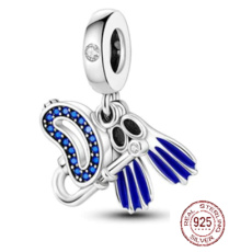 Charm Sterling Silver 925 Diving, Snorkeling, 3-in-1 Pendant for Sports Bracelet