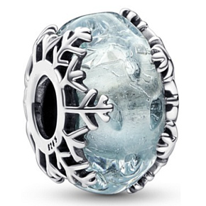 Charm Sterling silver 925 Winter blue snowflake bead bracelet Christmas Charm Sterling silver 925 Winter blue snowflake bead bracelet Christmas