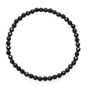 Onyx facet bracelet elastic natural stone, ball 4 mm / 19 cm, life force stone