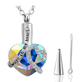 Commemorative Pendant, Heart, Waterproof, Stainless steel blue - Forever in your heart, 20 x 30 mm Commemorative Pendant, Heart, Waterproof, Stainless steel blue - Forever in your heart, 20 x 30 mm