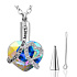 Commemorative Pendant, Heart, Waterproof, Stainless steel blue - Forever in your heart, 20 x 30 mm
