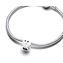 Charm Sterling Silver 925 Boo Ghost Glowing in the Dark, Luminous Bead for Bracelet, Halloween
