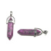 Magnesite / Howlite purple pendulum hexagon pendant natural stone 41 x 13 mm, cleansing stone
