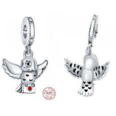 Sterling silver 925 Harry Potter - Hedwig the Owl with letter, pendant for bracelet
