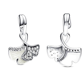 Sterling silver 925 Ginkgo Biloba leaf symbol of health, resilience, nature bracelet pendant Sterling silver 925 Ginkgo Biloba leaf symbol of health, resilience, nature bracelet pendant