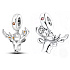 Charm Sterling silver 925 Deer with flowers, animal bracelet pendant