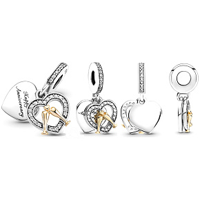 Charm Sterling silver 925 Happy Anniversary, 2in1 anniversary bracelet pendant