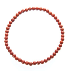 Jasper red bracelet elastic natural stone, ball 4 mm / 19 cm, full care stone
