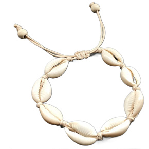 Kauri shell bracelet natural adjustable size, luck - fertility