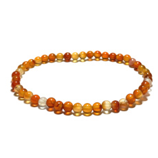Orange Agate Elastic Bracelet Natural Stone, 4 mm Bead / 19 cm, Stability, Energy, Confidence