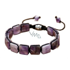 Ametyst náramek pletený přírodní kámen, rozměr 10 x 10 x 5 mm / 18,5 cm, posuvné zapínání, kámen králů a biskupů Ametyst náramek pletený přírodní kámen, rozměr 10 x 10 x 5 mm / 18,5 cm, posuvné zapínání, kámen králů a biskupů